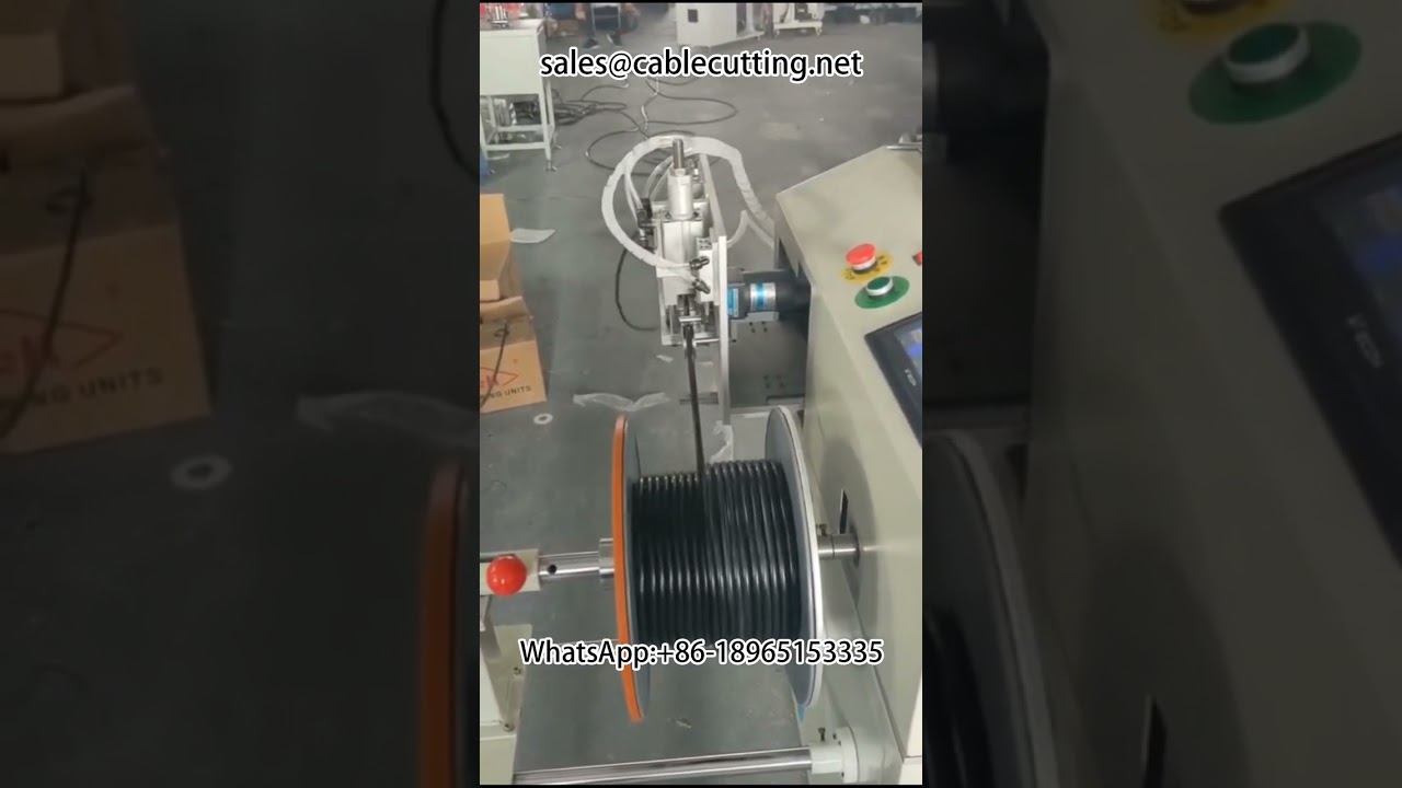 Máy tích hợp đếm mét, cắt và quấn dây cáp tự động