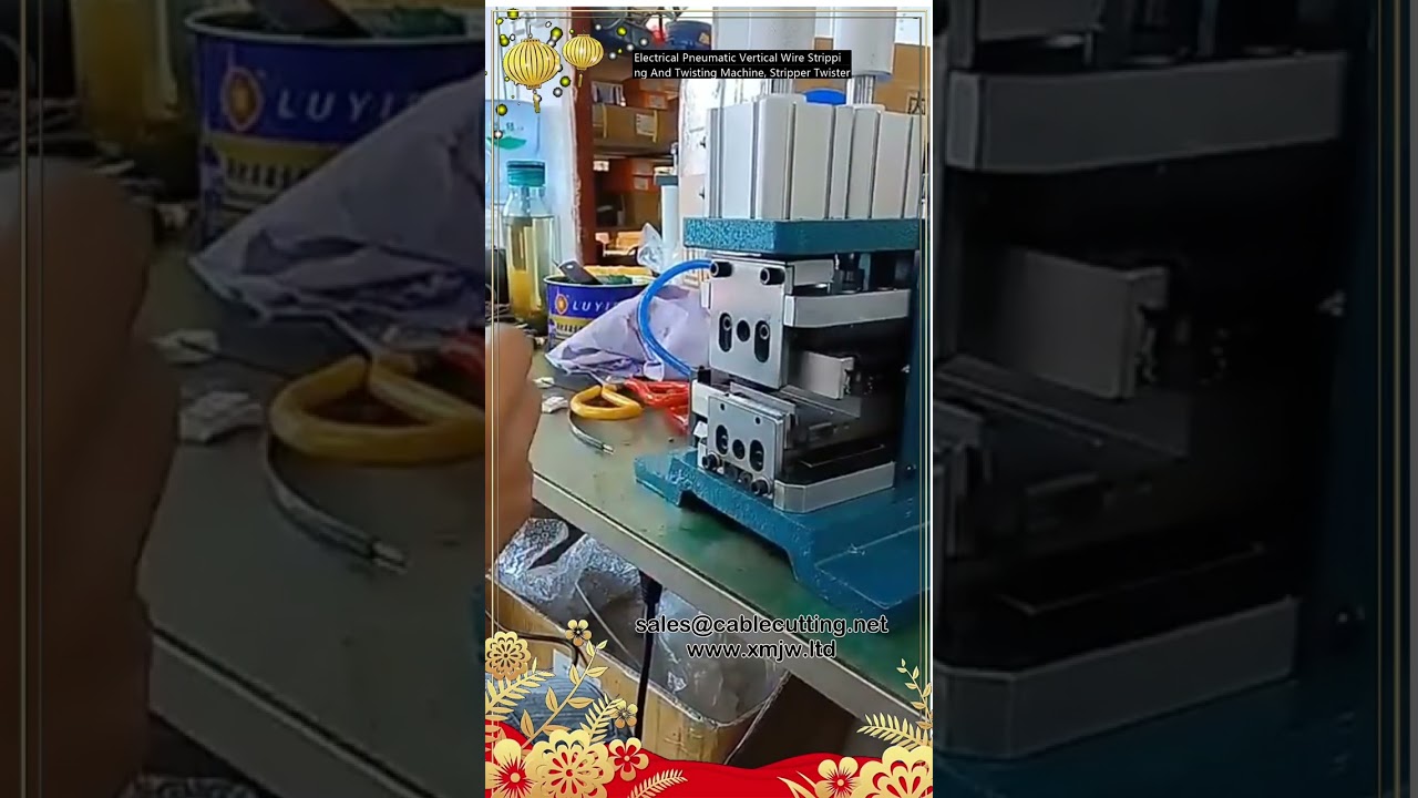 Máy Tuốt và Xoắn Dây Điện Khí Nén Dọc Tự Động - Giải Pháp Xử Lý Dây Chuyên Nghiệp